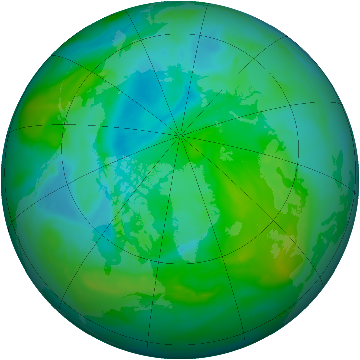 Arctic ozone map for 14 August 2008